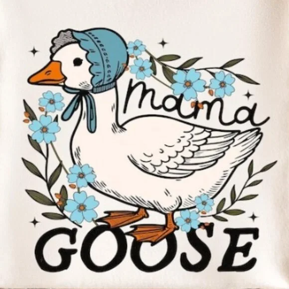 Floral Mama Goose Shirt, Funny Mom Shirt, Watercolor Goose Mom Shirt - Picture 2 of 3